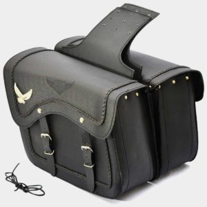 Motorcycle Leather Saddlebags with American eagle