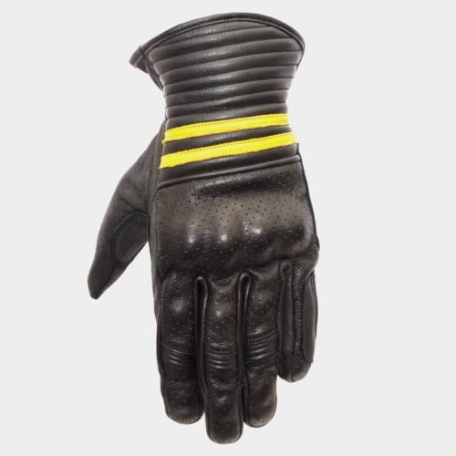 Retro Style Leather Motorcycle Gloves Black