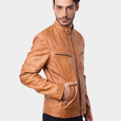 Mens Fashion Motorcycle Riders Real Leather Jacket