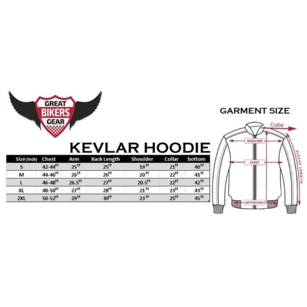 GREAT BIKERS GEAR - Men Reinforced Hoodies for Bikers Zipper