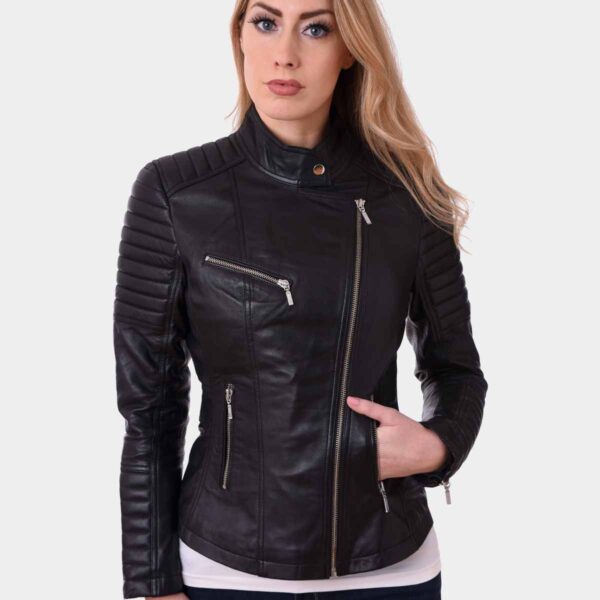 Women Bikers Real Style Lambskin Leather Jacket
