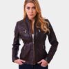 Women Bikers Lambskin Leather Jacket