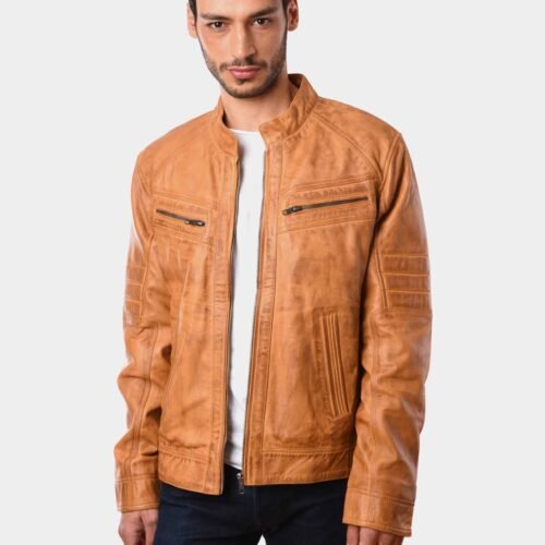 Mens Fashion Motorbike Leather Jacket