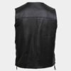 Mens Biker Vintage Brown Suede Waistcoat Vest Festival - Black, small-2