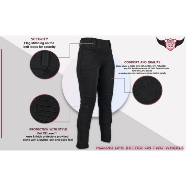 GBG Womens Motorcycle Kevlar Leggings