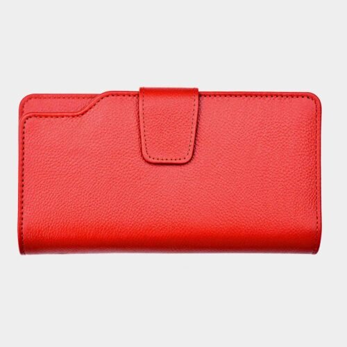 Ladies Purse RFID Blocking Wallet Card Holder Phone Holder Women Leather Purse Red Leather RFID Wallet Vintage Clutch With Zip Coin Pocket