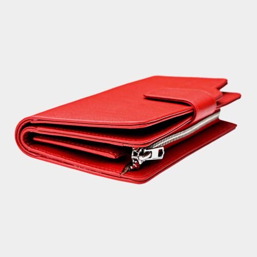 Ladies Purse RFID Blocking Wallet Card Holder Phone Holder Women Leather Purse Red Leather RFID Wallet Vintage Clutch With Zip Coin Pocket