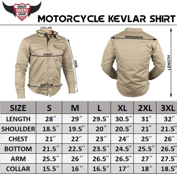 Kevlar Motorcycle Shirt Fully Reinforced with Protective Aramid Lining