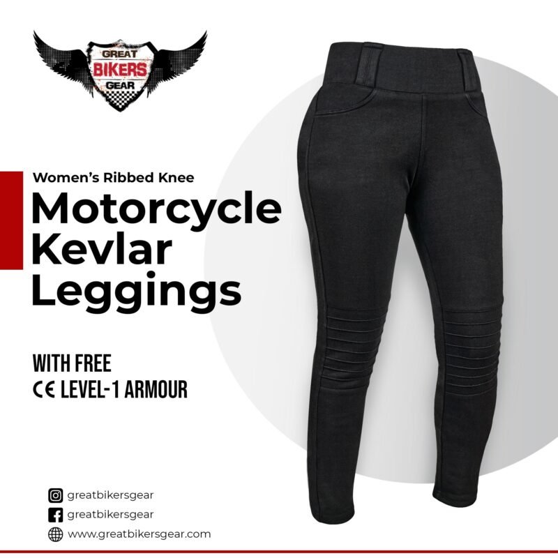 ultimate women Motorcycle Kevlar Leggings Ladies Ribbed Leggings