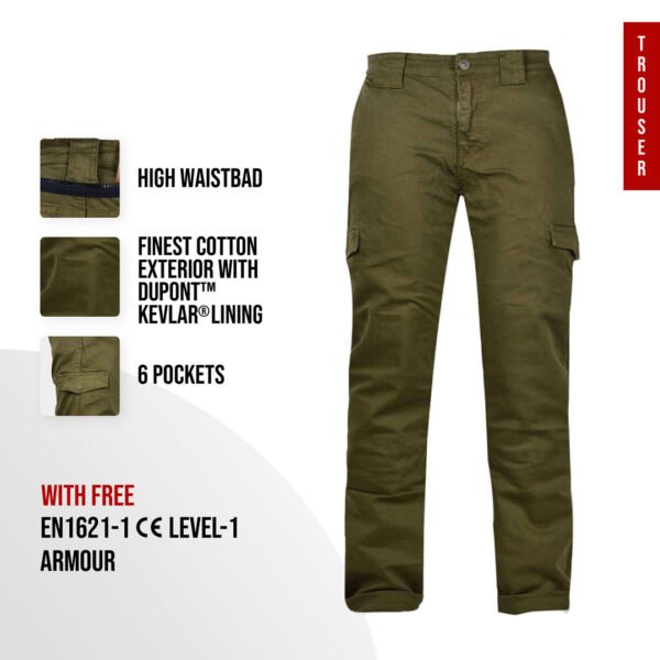 Kevlar Motorcycle Trousers Green