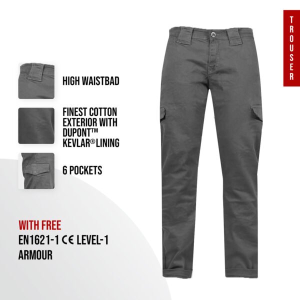 Kevlar Motorcycle Trousers Grey