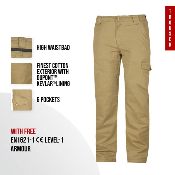 Kevlar Motorcycle Trousers Khaki